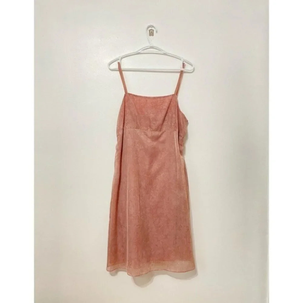 Vintage - Square Neck Pink Purple Y2K Strappy Dress